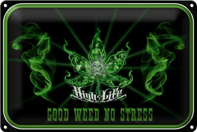 Produktbild von Blechschild Spruch 18x12cm High Life good weed no stress
