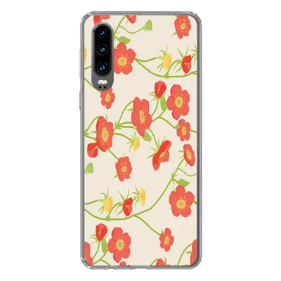 Produktbild von MuchoWow® Handyhülle Schutzhülle Hülle für Huawei P30 Blume - Feldblumen - Muster Silikon Softcase Handy Hülle - Kartenbesitzer