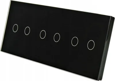 Produktbild von Touchschalter Panel 2+2+2 Glas schwarz Qtouch Wandschalter ohne Modul