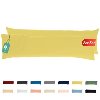 Produktbild von Jersey Kissenbezug 2er Set 40x145 cm 100% Baumwolle Gelb