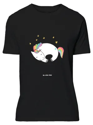 Produktbild von Mr. & Mrs. Panda T-Shirt Einhorn Nacht - Schwarz - Geschenk, Große Größen, Freundin, Unicorn, Einhörner, mit Spruch, Menschen, Tshirt, Shirt, Lustiges