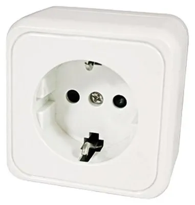 Immagine prodotto di Presa Schuko da esterno per caravan 220V - 230V bianca singola