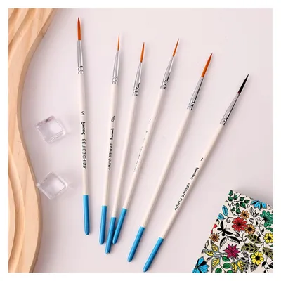Produktbild von 6er Set Linienskizzenstifte, Nylon Langschwanzstifte, ultrafeine Umrissstifte für Aquarell- und Ölmalerei