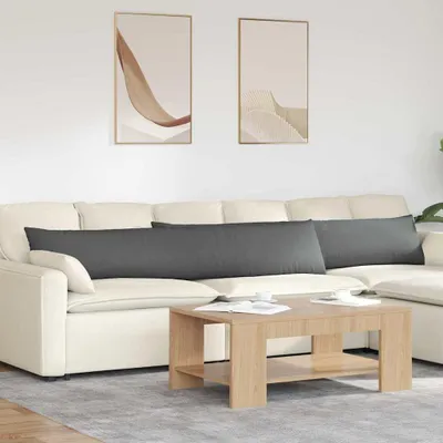 Immagine prodotto di vidaXL Cuscini per divano 2 pezzi in tessuto grigio scuro 200 x 40 cm