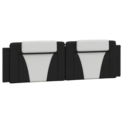 Image de vidaXL Coussin de tête de lit "Viana" noir et blanc 180 cm similicuir