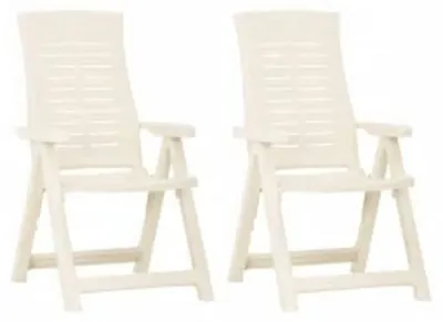 Produktbild von Verstellbare Gartenstühle 2 Stk. Kunststoff Weiß