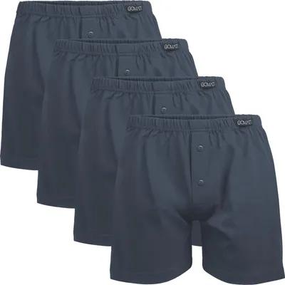 Produktbild von Gomati Herren Jersey Boxershorts (4 Stück) Stretch Unterhose aus Baumwolle - Anthrazit S/4