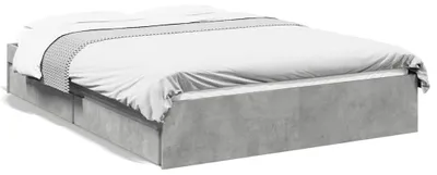 Zdjęcie produktu dla vidaXL Rama łóżka z szufladami betonowa szara 135x190 cm materiał drewnopochodny