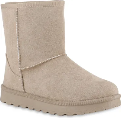 Produktbild von VAN HILL Damen Warm Gefütterte Winter Boots Stiefeletten Bequeme Schuhe 841490, Farbe: Beige, Größe: 36