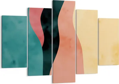 Produktbild von Bild auf Leinwand - Leinwandbild - 5 Teile - Mehrfarbig Abstraktion Modern - 150x100cm - Wand Bild - Wanddeko - Wandbilder - Leinwanddruck - Bilder - Wanddekoration - Leinwand bilder - EA150x100-4820
