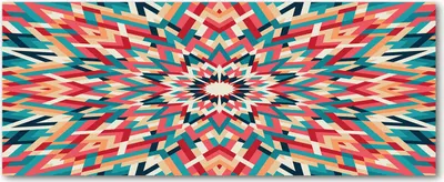 Produktbild von Tulup® Glas-Bild Wandbild aus Glas - 125x50 - Wandkunst - Wandbild hinter gehärtetem Sicherheitsglas - Dekorative Wand für Küche & Wohnzimmer  - Kunst: modern & klassisch - Kaleidoskop - Mehrfarbig