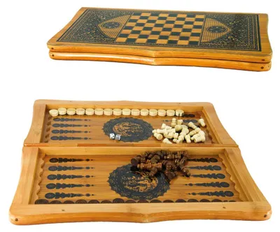 Produktbild von 898553810 3 in 1 Spiele-Set - Schach, Dame und Backgammon, 40x40 cm / NARDY / TAVLA