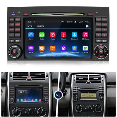 Immagine prodotto di Autoradio CarPlay, Android Auto, DVD, DAB+ per Mercedes-Benz Classe A, Classe B (W245, W169), Sprinter (W906), VW Crafter con navigatore GPS, Wi-Fi, Bluetooth e SWC 2+32G