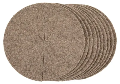 Productafbeelding van Mulchschijf - Wol - Set van 10 - 30 cm - Naturel - Biologisch afbreekbaar