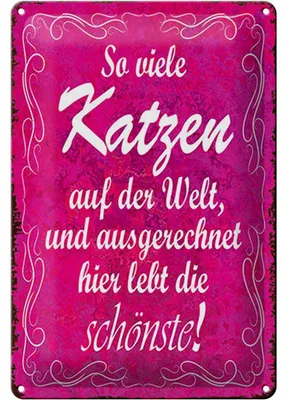 Produktbild von Blechschild Spruch 20x30cm so viele Katzen auf der Welt