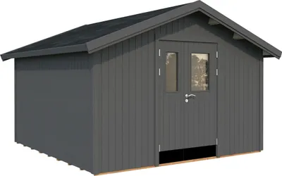 Produktbild von Palmako Gerätehaus Lucas 12,1 m² - 16 mm dunkelgrau lackiert