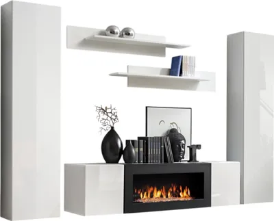Produktbild von Meublorama AM-FLY M1-WW FY M1*5C/106KG, 6 Regale, 4 Tür(en), Weiß, Mitteldichte Faserplatte (MDF), 400 mm, 2600 mm