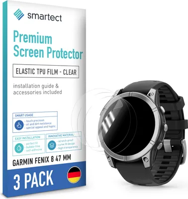 Produktbild von 3x TPU Schutzfolie Klar für Garmin Fenix 8 47 mm Displayschutz Panzerfolie