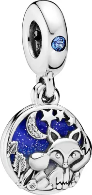Zdjęcie produktu dla Zawieszka PANDORA Charm 798239NMB, lis i królik, z cyrkoniami i emalią