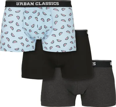 Produktbild von Urban Classics Boxershort Boxer Shorts 3-Pack Melon Aop+Cha+Black-S