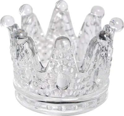 Produktbild von Clayre & Eef Teelichthalter Krone Ø 7x5 cm Transparant Glas