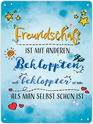 Produktbild von Metallschild XL in 21x28 cm mit lustigem Spruch zu Freundschaft