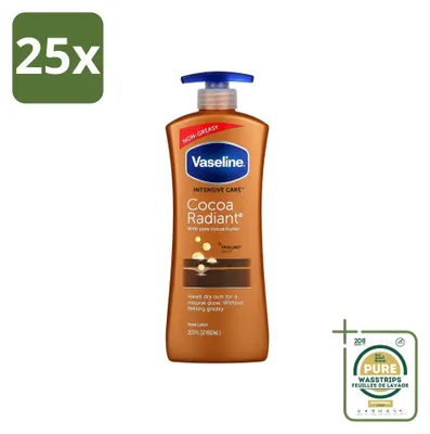 Imagen del producto de 25 unidades de Loción Corporal Iluminadora con Cacao Vaseline - Cuidado intensivo - 600 ml - Paquete de suministro