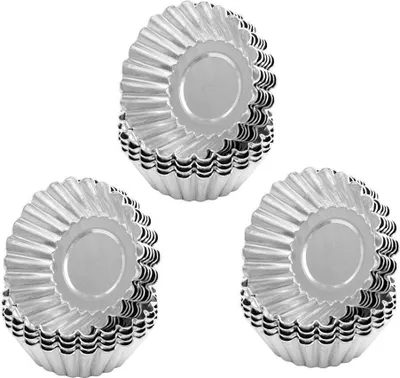 Produktbild von 30 Törtchenformen, Mini-Muffinformen aus Aluminium, Pfannen, antihaftbeschichtete Cupcake-Formen, wiederverwendbare Backutensilien für die Küche