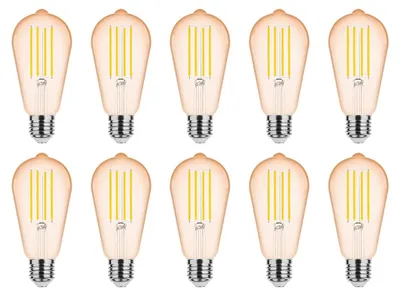 Produktbild von Modee E27 LED Filamentlampe ST64 4W 300lm 1800K Warmweiß Dimmbar 10 Stück