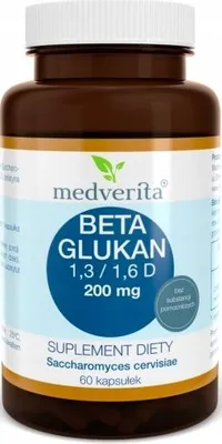 Produktbild von MEDVERITA Beta Glukan 1,3/1,6 D 200 mg 60 Kapseln.