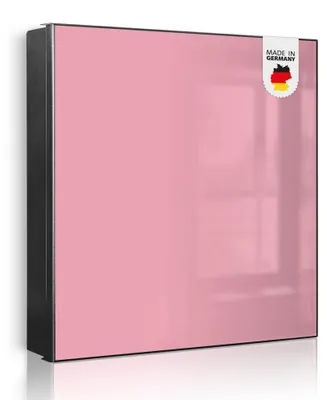 Zdjęcie produktu dla Metalowa szafka na klucze banjado, wymiary 30 x 30 cm, z 32 haczykami, z możliwością wykorzystania jako tablica magnetyczna, korpus czarny, zawiasy po prawej stronie, kolor malwy [SKG2 0035]