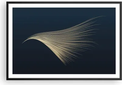 Produktbild von Gerahmtes Poster - Schwarzer Rahmen - Golden Borsten Abstraktion - 91,5x61 cm - Wand Bild - Wanddeko - Wandbilder - Kunstposter - Wandposter - Bilderrahmen - Bilder - Kunstdruck - P2BAA91x61-4734