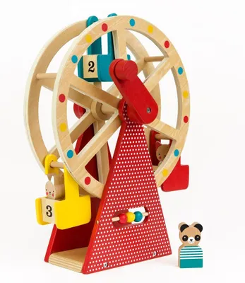 Produktbild von Petit Collage Holz-Riesenrad Spielzeug mit Spielfiguren