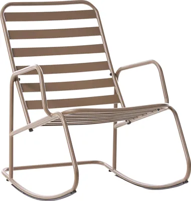 Produktbild von BELIANI Schaukelstuhl für den Garten Taupe Aluminium Lamellen modernes Design für den Outdoor-Bereich