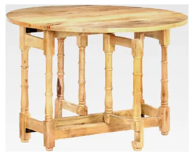 Produktbild von Runder Esstisch, 110 x 76 cm, aus Mangoholz, für Küche und Esszimmer