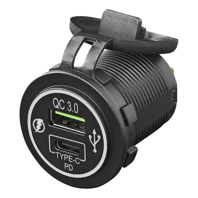 Productafbeelding van USB-sneloplader, ingebouwd, type A+C, 2-poorts, 12/24V, 3A, model 2