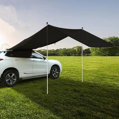 Produktbild von Famanu Autovorzelte 300 x 200 cm - wasserabweisendes Sonnenzelt - wasserdichte Campingzelt - Schwarz