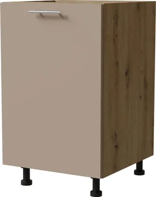 Produktbild von Küchenunterschrank BRERRA 50x82cm lackiert Farbe wählbar BR-D1D/50,RAL 1016 graubeige Matt,Eiche Artisan