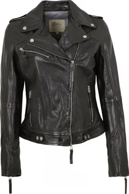 Produktbild von Damen Lederjacke Lammnappa Bikerjacke schwarz Größe 38