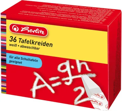 Produktbild von 36 Herlitz Tafelkreiden / quadratisch / Farbe: weiß