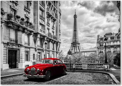 Produktbild von Tulup® Glas-Bild - 100 x 70 - Wandbild aus Glas - Wandkunst - Wandbild hinter gehärtetem Sicherheitsglas - Fahrzeuge - Rote Limousine - Rot