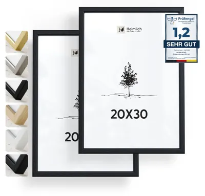 Fotorahmen 20x30 cm, Ayous Holz, Schwarz, 2er-Pack