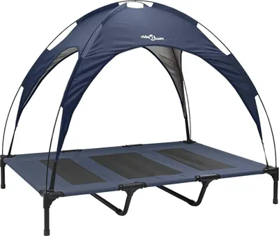 Produktbild von vidaXL Hundebett Marineblau 122 x 93 x 106,5 cm Stahl