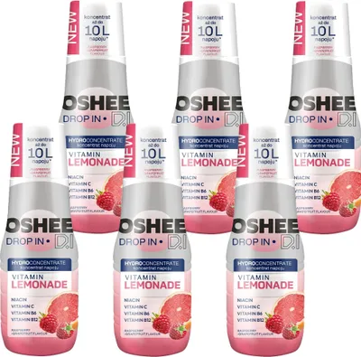 Produktbild von OSHEE Tropfen Vitamin Limonade Himbeer-Grapefruit-Sirup 500ml, 6 Stück