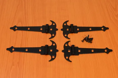 Produktbild von 4 Stück Scharniere Alte Beschläge restaurierungsshop asymmetrisch, 115mm