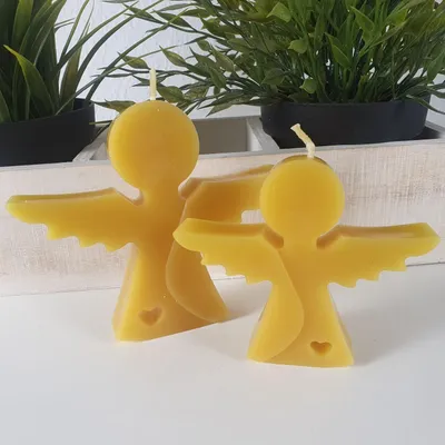 Obrázok produktu pre Sada 2 včelích sviečok Anjelská sviečka 10,5 cm