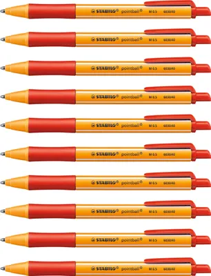Produktbild von Druck-Kugelschreiber - STABILO pointball - 10er Pack - rot