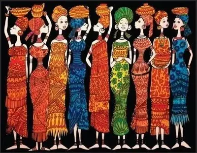Zdjęcie produktu dla Kolorowanka welwetowa Afrykanki 47x35cm - Colorvelvet