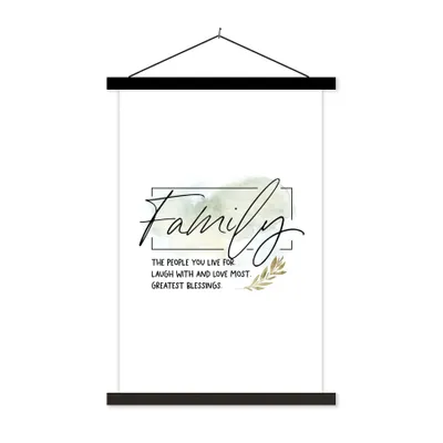 Produktbild von MuchoWow® Textilposter Sprichwörter - Zitate - Familie 60x90 cm mit schwarzem Rahmen - Poster Wohnzimmer