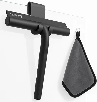 Immagine prodotto di Doccia a mano - 21 cm - In silicone - Nero - Con panno in microfibra